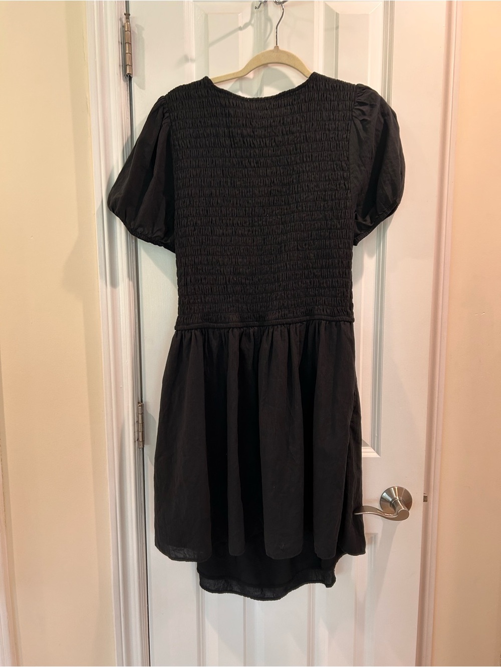 American Eagle Black Smocked Cutout Puff Sleeve Mini Dress XXL - Picture 5 of 6